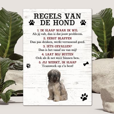 Spreuken - Bobtail - Regels Van De Hond - Spreuken Bordjes - Spreukenbord - Tekstborden - Cadeau - Hondenras