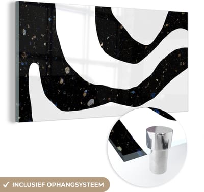 MuchoWow® Glasschilderij 40x20 cm - Schilderij acrylglas - Abstract - Minimalisme - Design - Foto op glas - Schilderijen