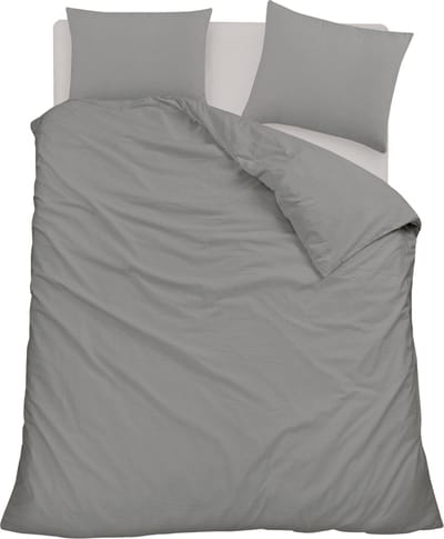 Homéé Flanellen dekbedovertrekset grijs 100% geruwd Katoen Lits-jumeaux 240x200/220 cm + 2 slopen