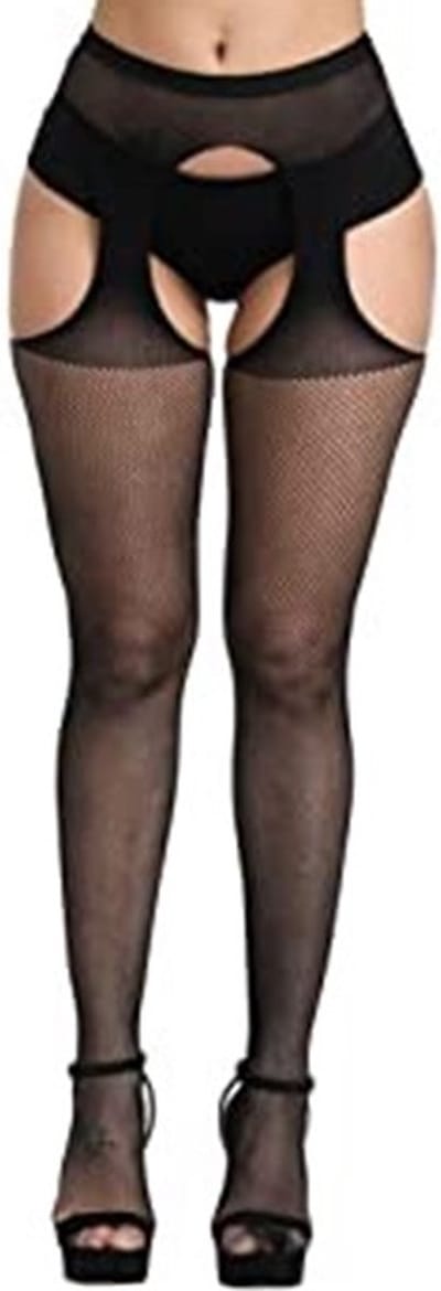 Sexy luxe zwarte panty met jarretelgordel -Luxe panty - jarretel kousen- Cadeau voor Vrouw- Erotische kousen