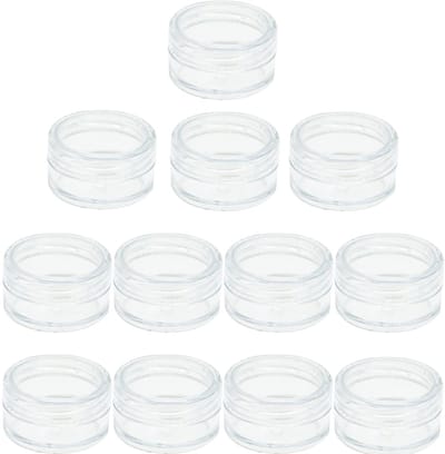 12 stuks potjes, 5 ml, lege potjes, transparante potjes met schroefsluiting, voor lotion, crème, mini-kaarsen, cosmetica (transparant), wit, Small
