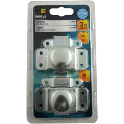Sencys Schuifslot Met Draaiknop Zink 30 Mm 2 Stuks