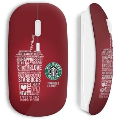 Souris sans Fil - Starbucks - new taste - Rouge - Wi-Fi - Clé USB incluse