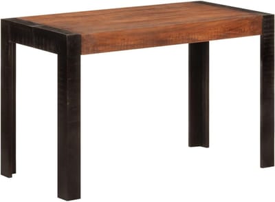 Eettafel massief hout - Keukentafel eetkamer - Gezellig tafelen - Natuurlijke houtnerf - 120x60x76 cm - Honingbruin