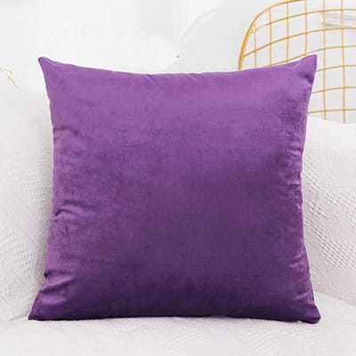 Taie d'oreiller 40*40 en velours, couleur unie, pour canapé, salon, vente en gros violet