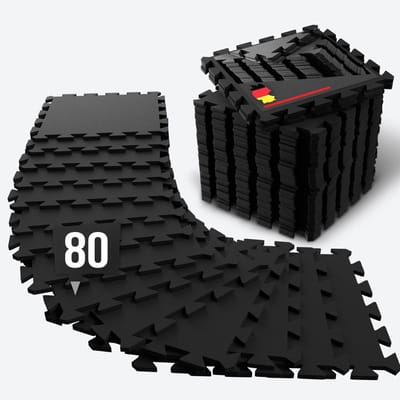 NEOLYMP Fitnessmat – zware rubbermat van kwaliteit – puzzelset met 80 delen