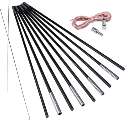 Tentstokken Glasvezel Set - Reserve Stokken - Tent Reparatie - 9 Delige Set - 11mm Doorsnede