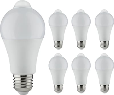 Sensor LED Lampen E27 met bewegingsmelder en daglichtsensor - 3 meter bereik - 6 stuks - Lamp