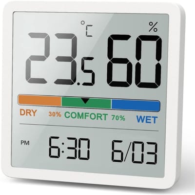 NBAP® CO2 Meter - Hygrometer - Luchtkwaliteitsmeter - Wit