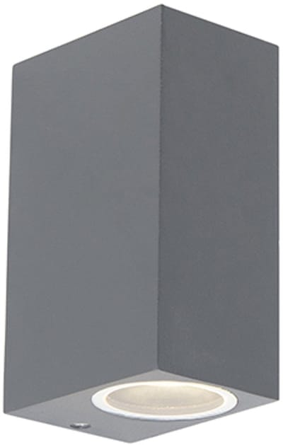 QAZQA baleno - Moderne Wandlamp Up Down voor buiten - 2 stuks - D 9 cm - Donkergrijs - Buitenverlichting