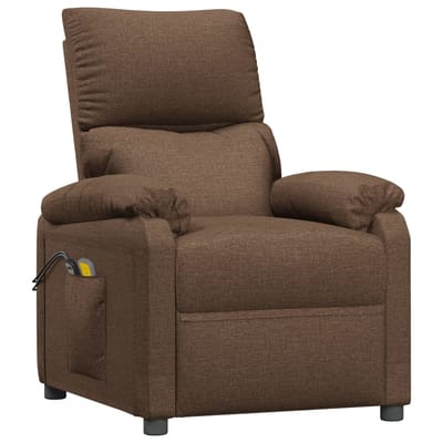 vidaXL - Massagestoel - elektrisch - verstelbaar - stof - bruin