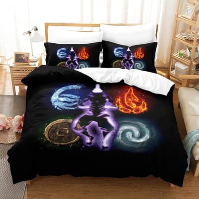 Avatar de laatste luchtmeester Beddengoedset Eenpersoons Twijfelaar Volledig Queen King Size Bedset Aldult Kind Slaapkamer 3D Print Anime Laken 155x220cm 3pcs