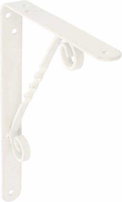 AMIG Plankdrager/steun/beugel Decoratief - metaal - wit - H250 x B200 mm - Tot 60 kg - boekenplank steunen