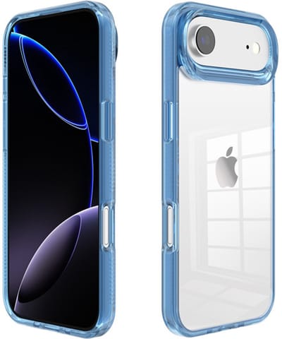 Telefoonhoesje - Geschikt voor iPhone 17 - Phone case -- Beschermhoes - Back cover - Transparant/blauw - Jonyx