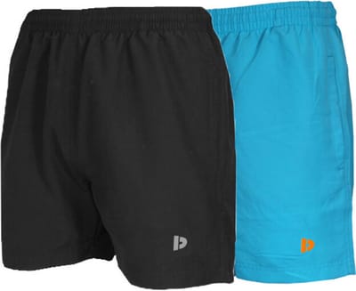 2-Pack Donnay - Sport/Zwemshort (Toon) - Sportbroek - Heren - Black/Sea Blue (533) - maat S