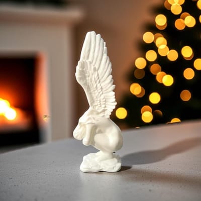 Religieus Beeld Engelbeeld Tuindecoratie Biddende Engel Grafsteen Decoratie Condoleance Cadeau | Gold / 50 cm / 19.7 inch