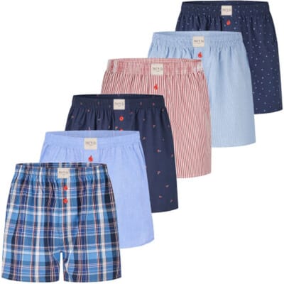 Phil & Co Wijde Boxershorts Heren 6-Pack Multicolor D710 - Maat M