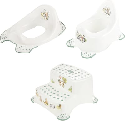 Zindelijkheidstraining Set - Potje en Opstapje - Kind Leren Plassen - 3-Delige Set - Vanaf 18 Maanden - Wit