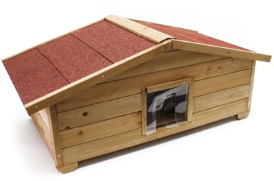 Kattenhuis tuin of terras kattenhut kattenbak geïsoleerd weerbestendig