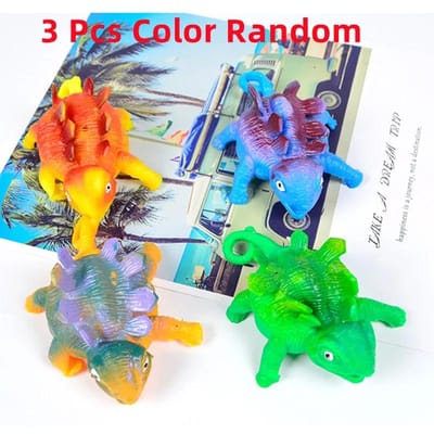 3PCS Enfants Drôle Dinosaures Animaux Gonflables Balles Anti-Stress Jouet Presser Balle Molle Ballon Extérieur Fête Sports Mignon Drôle Jeux Cadeau