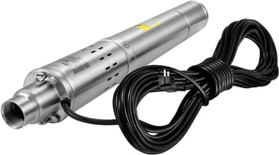 Dompelpomp voor Diepe Putten， 550w , 35l/Min, 108m Opvoerhoogte, Zandbestendig <5%, 20m Voedingskabel, Roestvrij Staal, 230v/50hz, Ip68 Waterdicht, voor Industrieel, Irrigatie， Huishoudelijk Gebruik