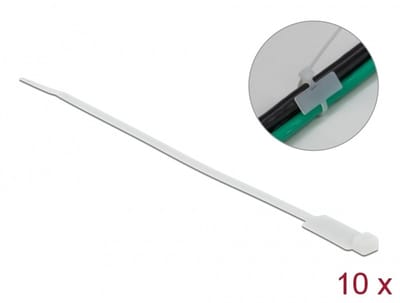 Delock Cable Tie with Label Tap L 190 x W 4.8 mm white 10 pieces