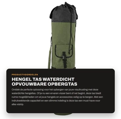 Dailygoods- Hengeltas Waterdicht - Opvouwbare Foudraal voor Hengels - Grote Capaciteit - Verstelbare Schouderriem - 5-polige Gaten - Slijtvast en Corrosiebestendig - Viskoffer