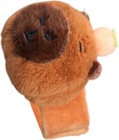 Fietsstuur Decoratie - Dieren Figuur - Fiets Opvrolijken - Zacht Pluche Materiaal - 15 x 12 x 8 cm - Baby-capibara