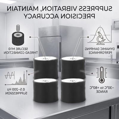 4 Stuks Niet-giftige Cilindrische Anti-trillingsisolatoren, Rubber Beugels voor Geluiddemping en Trillingsabsorptie (DD40 * 30 M10)