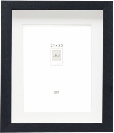 Deknudt Frames Fotolijst - zwart met passe-partout - 18x24 / 24x30 cm