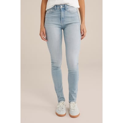 We Fashion 5-pocket High Waist Bright Blue Maat: W26L32 | Skinny Jeans Outlet | Dames | Blauw