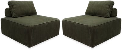 sweeek - Set van 2 fauteuils voor modulaire bank corduroy 1 zitplaats l 90 x b 90 x h 78cm - lao
