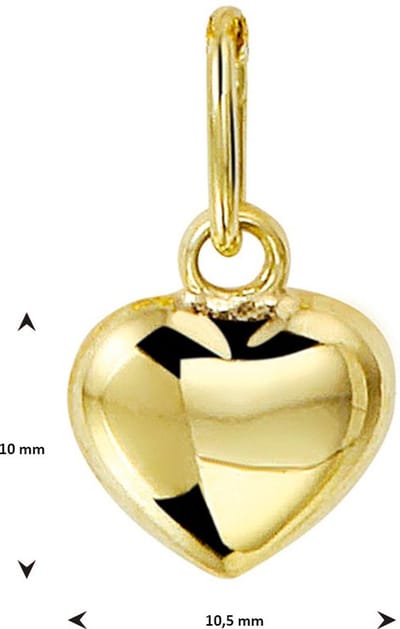 9K Hanger Hartje 9K Geelgoud Kleurig