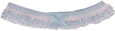 Kousenbandje Bruid Lichtblauw met Organza en Zilverkleurig Draad & Lichtblauw Strikje - 33cm Elastisch
