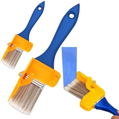 2 stuks 2-in-1 precisiekwastenset - Duurzaam en draagbaar - Latexverfapplicator - Doe-het-zelf schildergereedschap - 4*20cm - Geschikt voor wanddecoratie, ramen en plafonds - Blauw