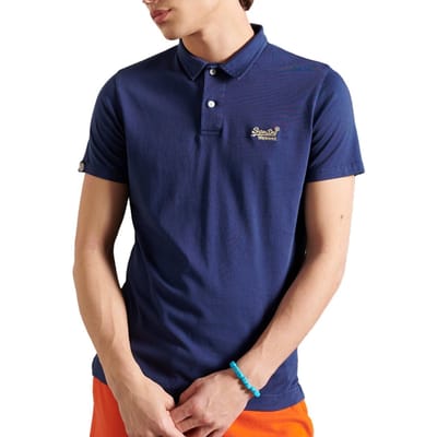 Superdry Maat L - LA Beach Polo Blauw - Modern-fit - Heren Poloshirt