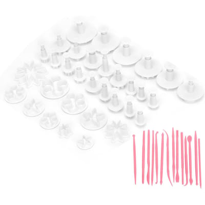47 Stuks Taart Embossing Mallen Fondant Koekjes Cupcake Dessert Print Decoratie Gereedschap white