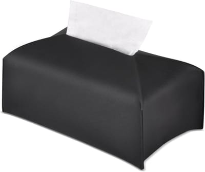 Stijlvolle Zwarte Tissuebox Houder van PU Leer - Decoratieve Doos voor Tissuepapier - 23 x 12,5 x 10 cm, Ideaal voor Thuis en Kantoor