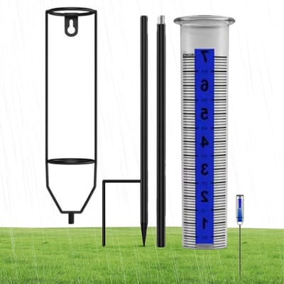 Regenmeter Buiten - Meetinstrument Regen - Tuin Natuurlijk Houden - Verstelbare Hoogte - 27 x 75 x 7 cm - Transparant