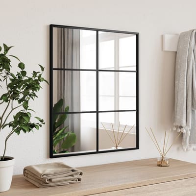 vidaXL - Wandspiegel - rechthoekig - 50x60 - cm - ijzer - zwart