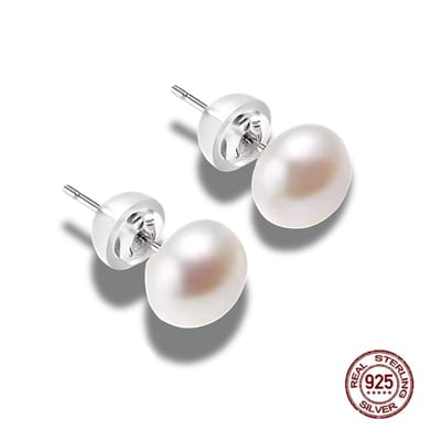 Oorbellen - oorstekers - echte zoetwater parel - 5-6 mm – 925 Sterling Zilver