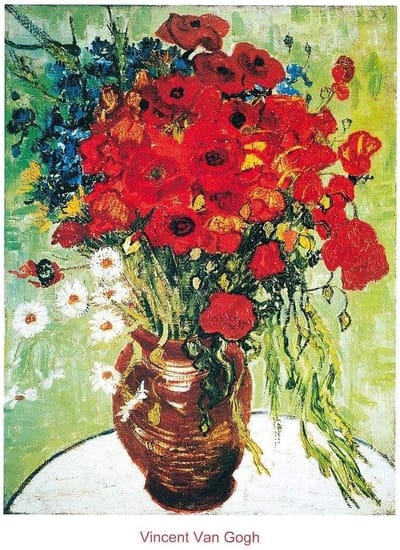 Kunstdruk Vincent Van Gogh - Vase avec marguerite 60x80cm