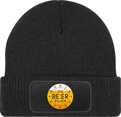 Muts heren met leuke tekst-zwart-one size-muts voor de winter-cadeau papa-cadeau voor opa-bier tijd