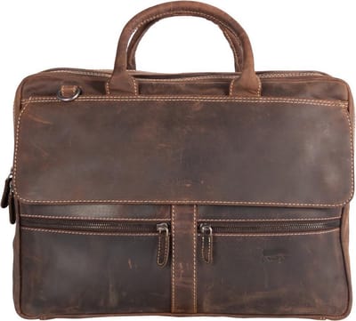 Bruine Laptoptas Leer – 17 Inch – Heren Laptoptas Donkerbruin – Dames Laptoptas Donkerbruin