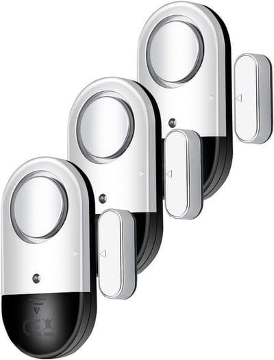 3 Pack 120DB Draadloze Deur/Raam Openingsalarmen – Kindveiligheid & Dementiebewaking – Anti-inbraak – Voor Huis, Zwembad, Kast en Bedrijf