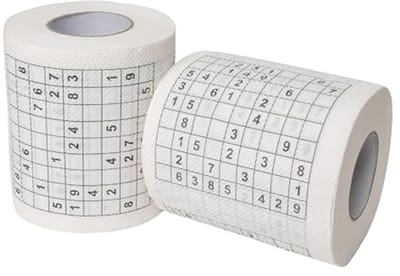 Grappig Toiletpapier met Sudoku - 2 Rollen, 20 Puzzels als Verjaardagsdecoratie
