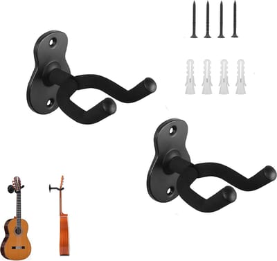 Gitaar Muurbeugel - 2 Stuks - Gitaar Haak - Wandsteun Om Gitaar Op Te Hangen - Muurhaak - Gitaarhaak - Gitaarhouder Voor Aan De Muur - Gitaaraccessoires - Wandbeugel - Hanger - Haak - Wandsteun