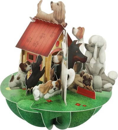 3D kaart Honden Hondenhok - Santoro London Pirouettes