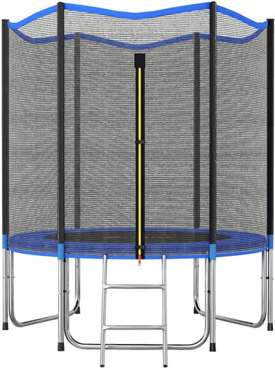 SPORTNOW Outdoor Trampoline - Staal, PP - 183 x 183 x 200 cm - Blauw