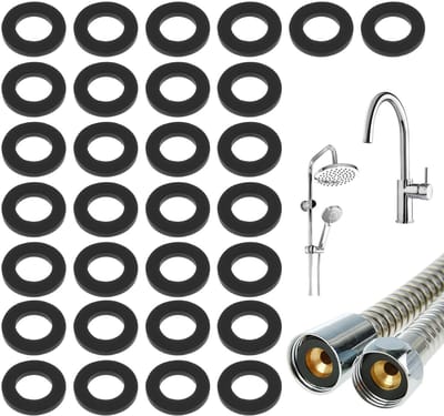 Dailygoods- O-ringen set 30 stuks - Rubber afdichtingen - Nitrilrubber - Buitendiameter 19 mm - Hoogte 0,25 cm - Geschikt voor douchekop en kraan - Afdichtring